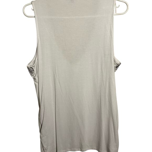 XOXO Women White Silver Beaded Tank Top Camisole V Neck Sleeveless XL - Picture 5 of 9